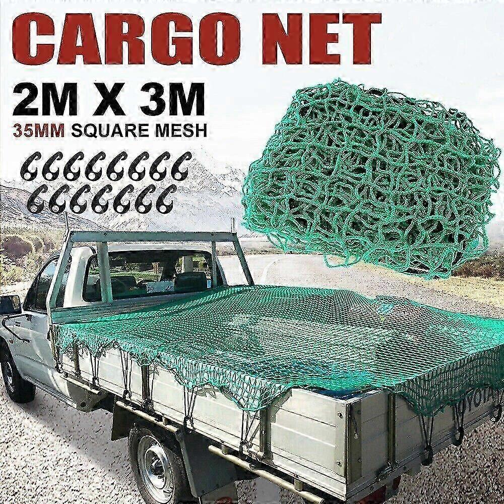 Heavy Duty Cargo Net Strong Safety Netting Truck Skip Climbing Trailer Net Green