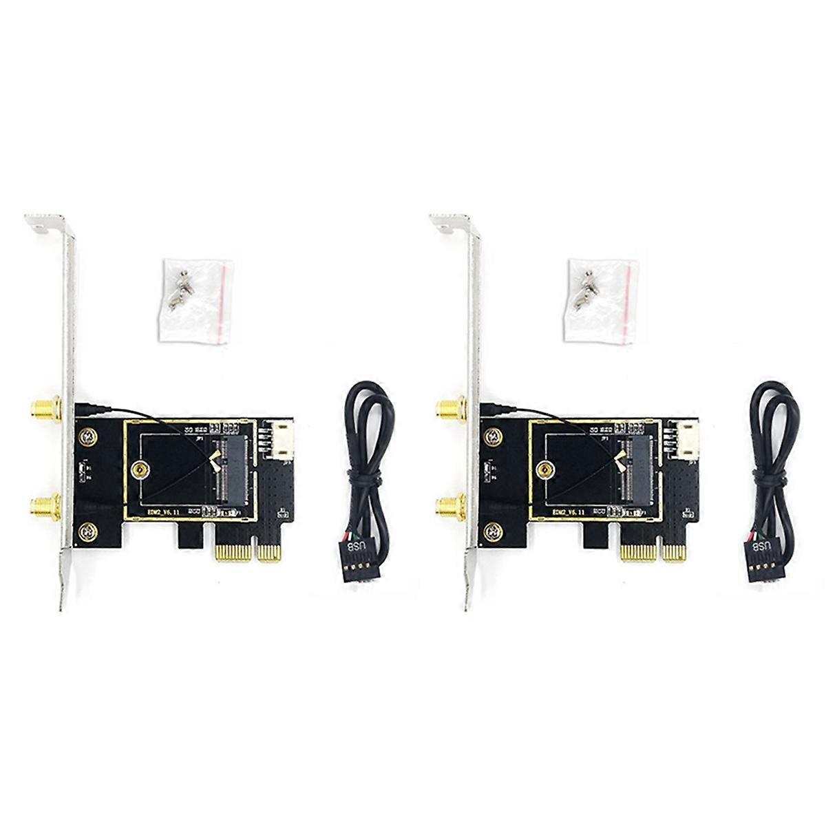 2X NGFF M.2 to PCIE Network Card Adapter Card PCIE Adapter Card Supports NGFF M.2 Wireless Network C