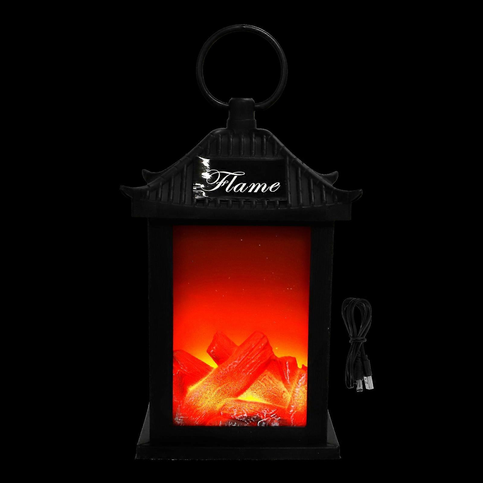 LED Lantern Decorative Hanging Lamp for Indoor Use Flameless Plastic Multi Color 6.3x7.5 Inches
