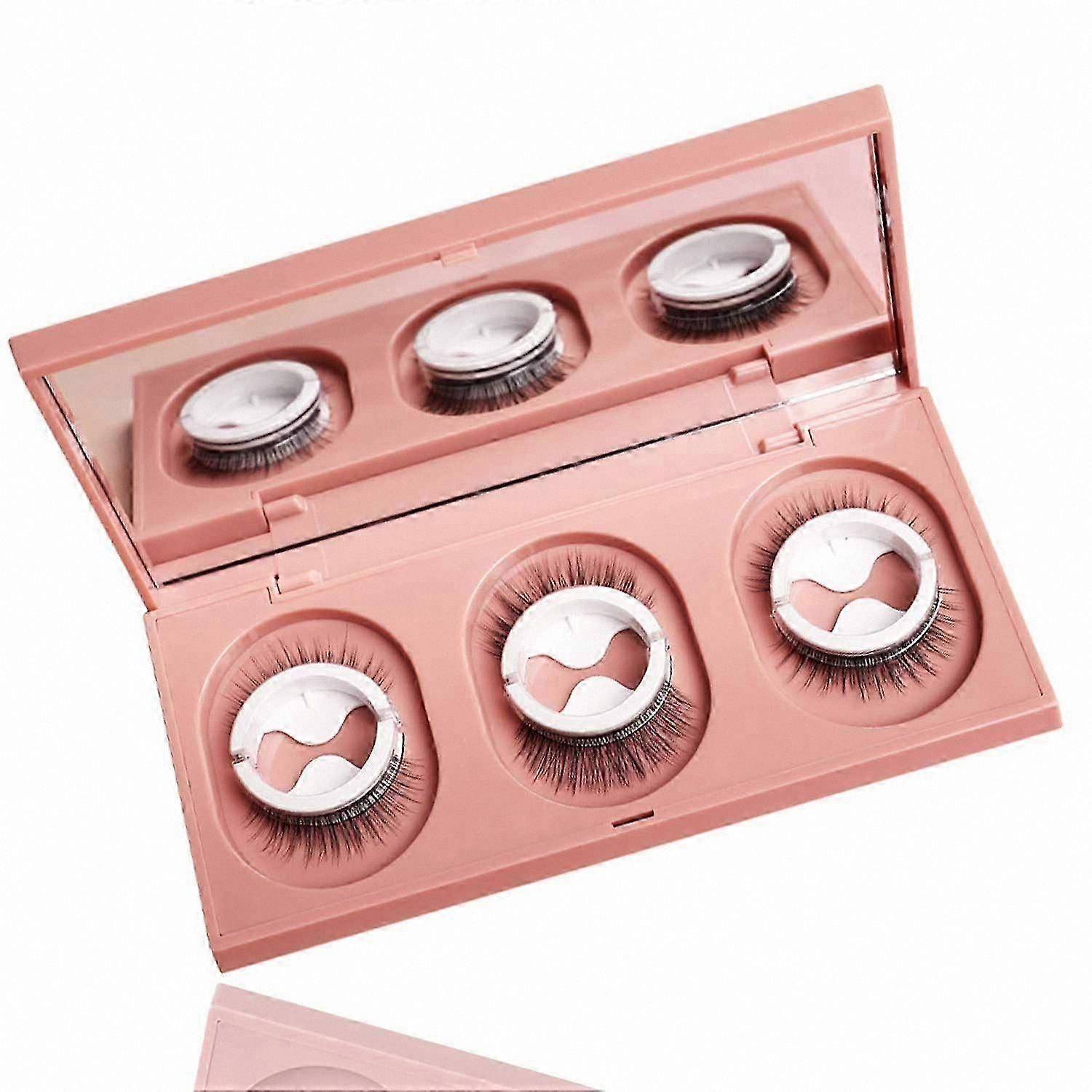Waterproof Reusable False Eyelashes, Self-Adhesive Lash Strips, Glue-Free Eyelash Extensions for Natural Look