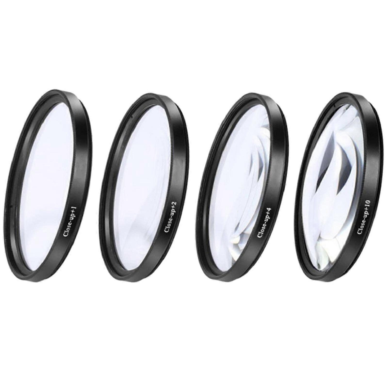 Close-Up Filter Kit 37mm Lens Set +1 +2 +4 +10 for Digital Cameras, High-Quality Transparent Optics