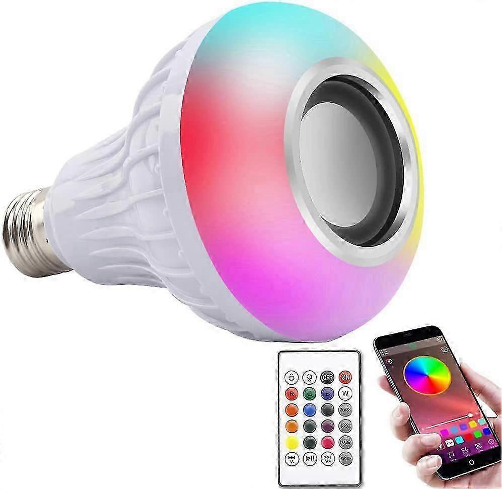 E27 12W RGB LED Light Bulb Bluetooth Color Light with Remote Control