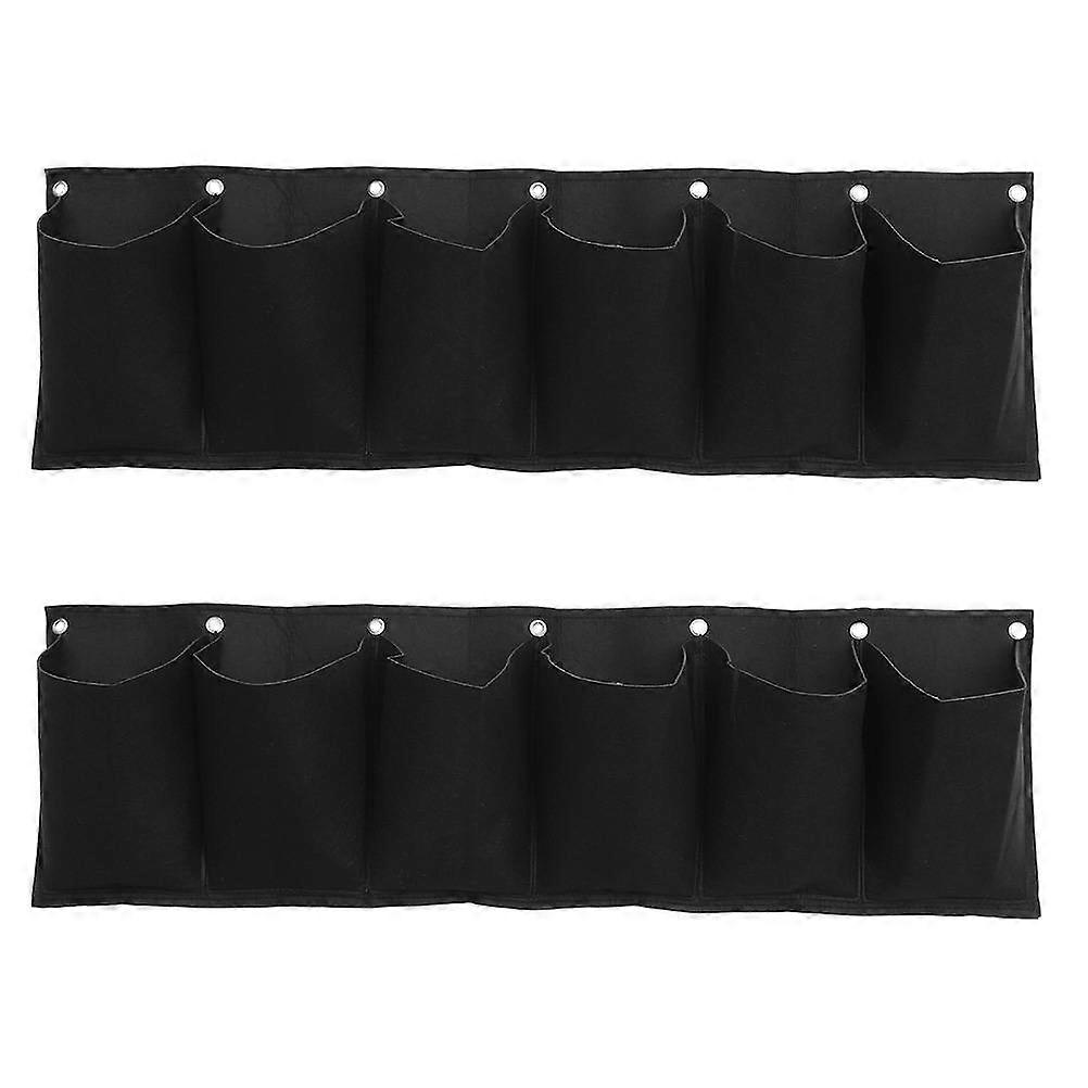 2PCS Horizontal Wall Planting Bags Felt Planter Pockets