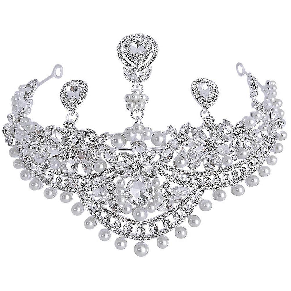 Rhinestone Tiara for Wedding Decorations with Silver Color and Zinc Alloy Material Fits All Special