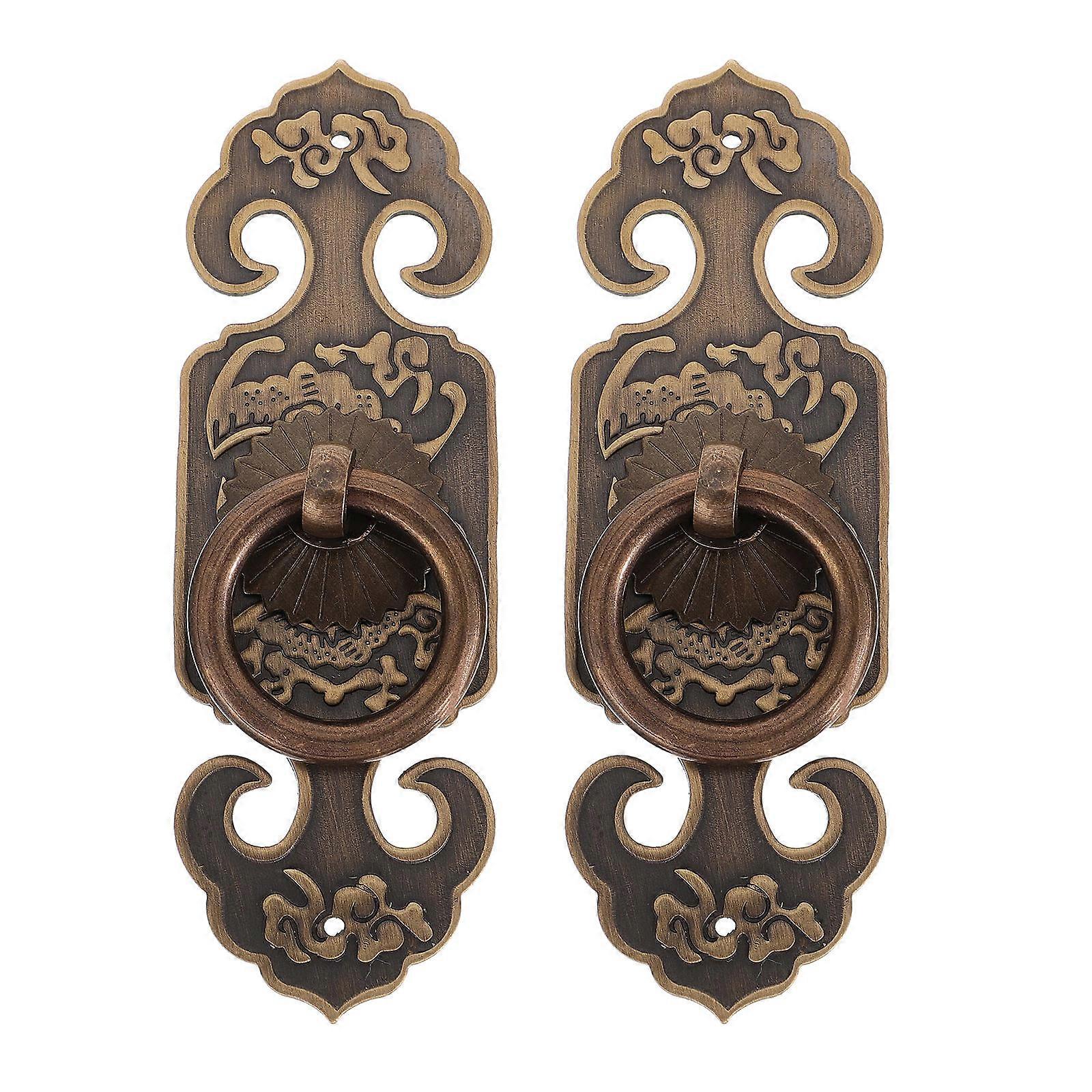 Antique Style Cabinet Drawer Handle Pull Handle For Home Decoration Light Brown 2Pcs