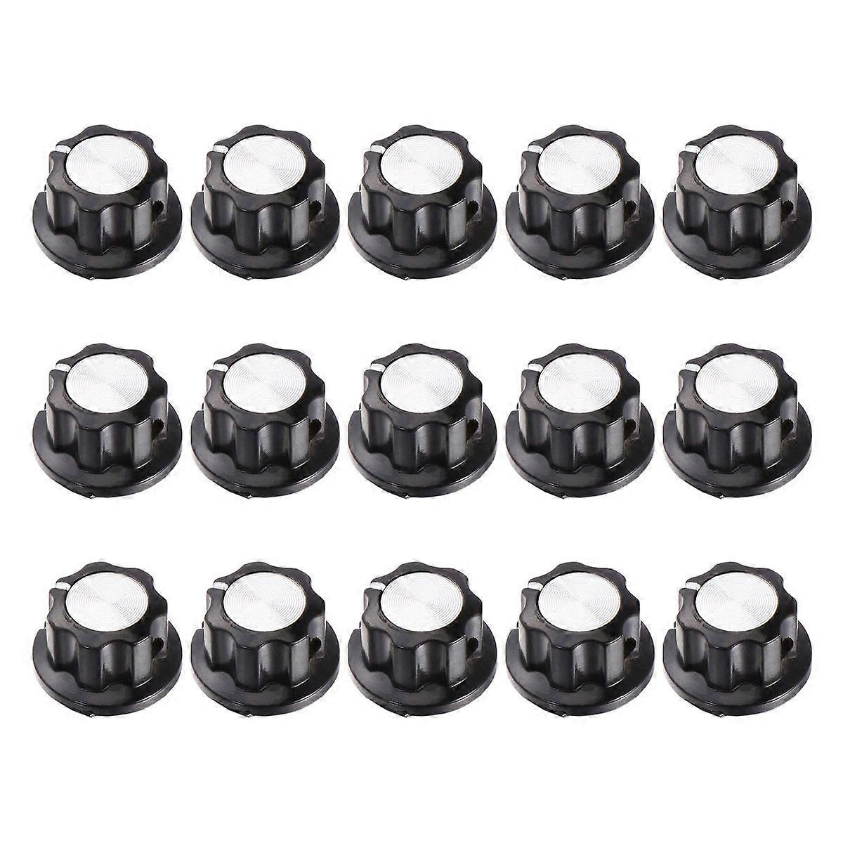 15pcs Potentiometer Knob Kit Rotary Switch Knobs Caps Kit Knurled Shaft Bakelite Knob Control Knob Compatible for Hole 6mm MF-A01 WH118 WX050 Potentio