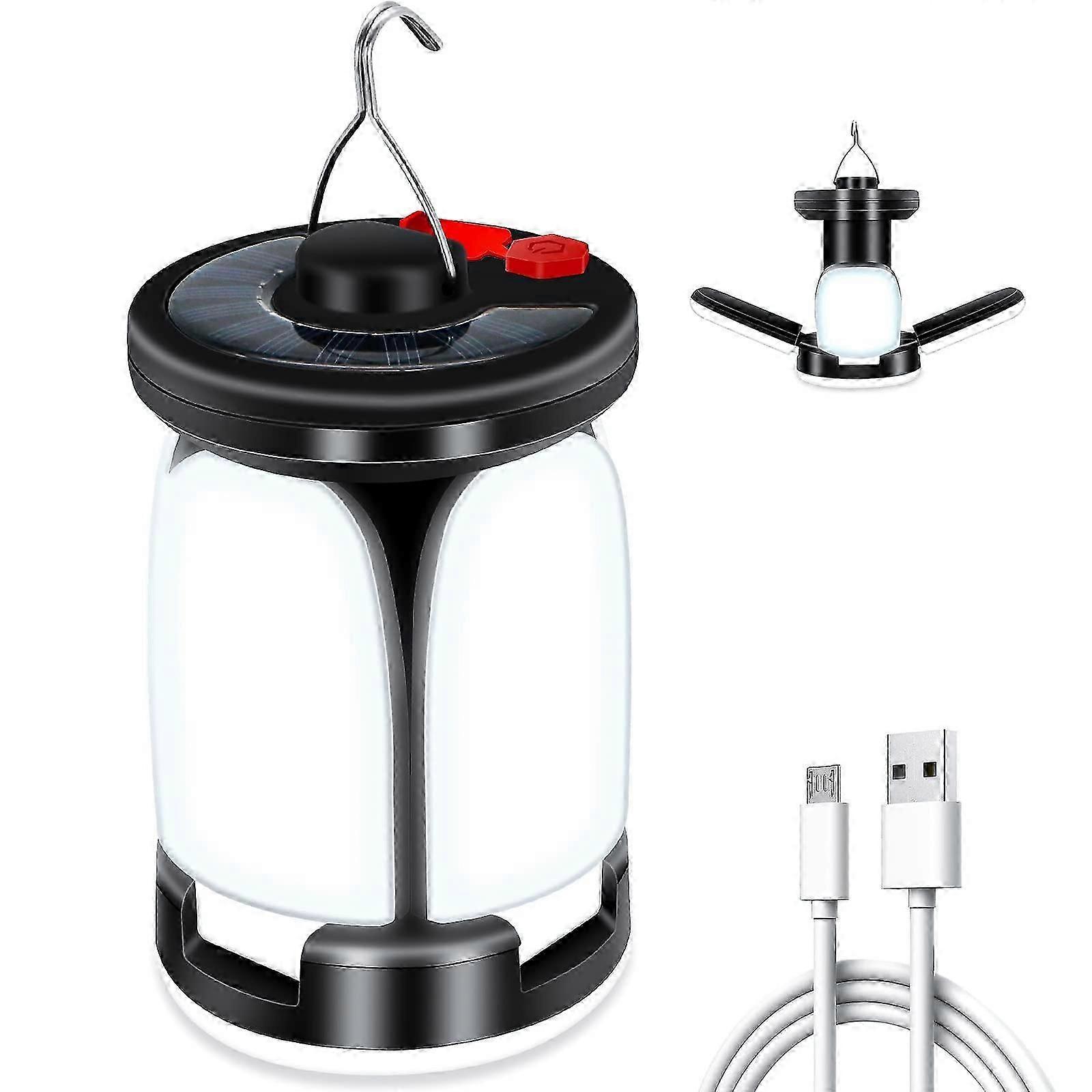 LED Camping Lantern - 6 Modes, Solar/USB Light Rechargeable