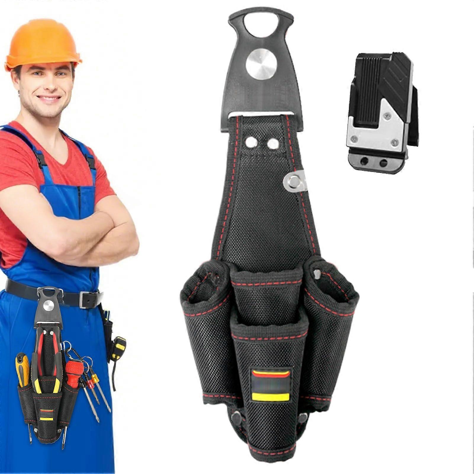 Durable Electrician Tool Belt with Pouch, Compact Multifunctional Organizer