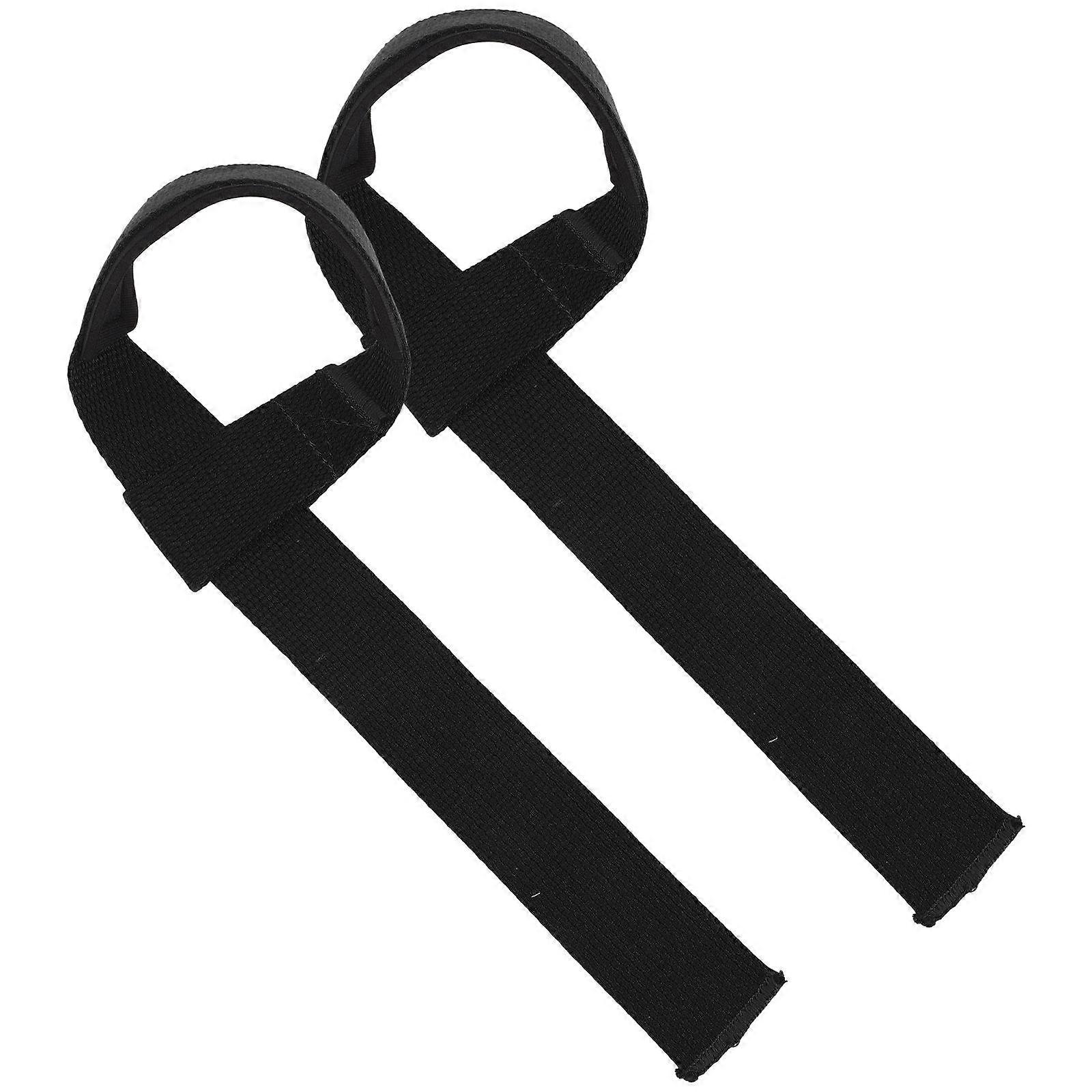 Grip Support Deadlift Wrist Strap Training Protector for Gym Black 1Pair