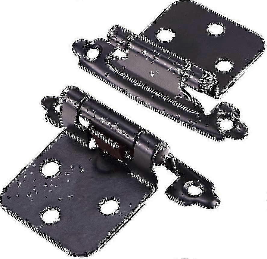 2024 1 Pair Cabinet Hinges With Screws Self-closing Decorative Front Mount (black)