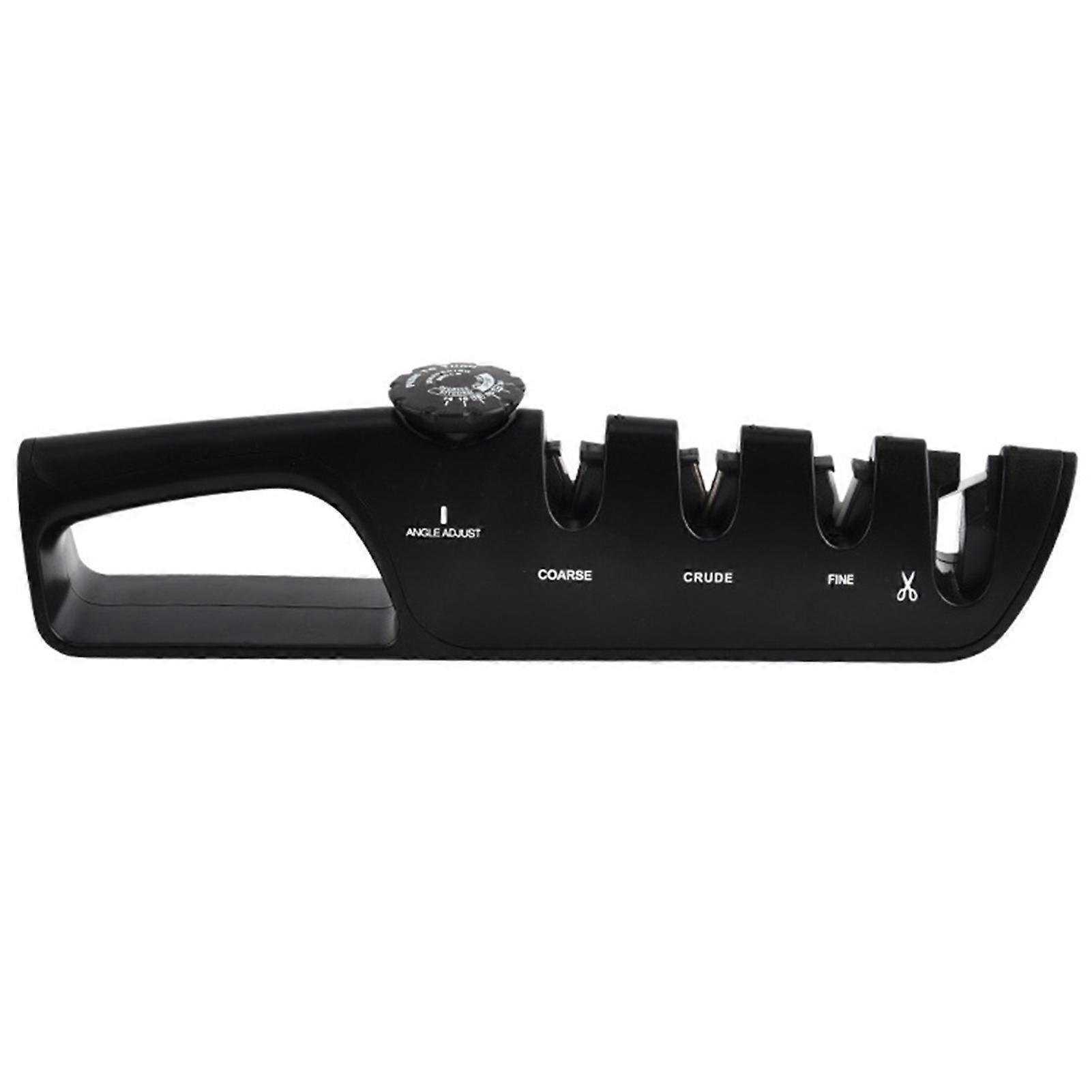 4-Stage Ceramic Pull-Through Knives Sharpener with Comfortable Non-Slip Grip Scissor Sharpener for Household