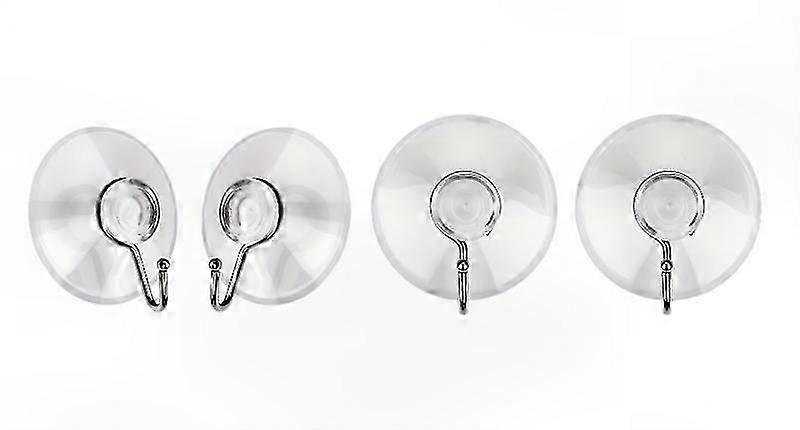 4-Pack Transparent Suction Cup Hooks for Window, Bathroom, Kitchen Use