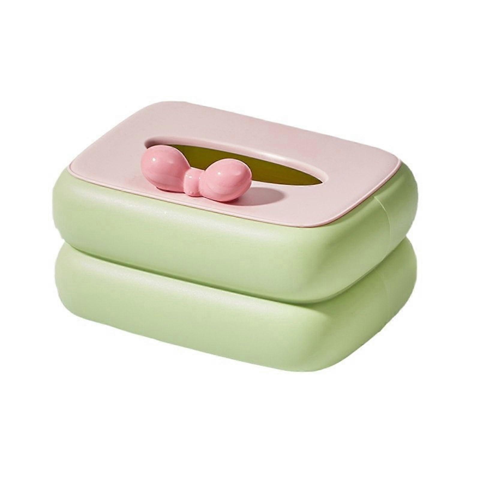 Tissue Box Modern Themed Green Napkin Holder End For Kitchen Counter Desk Multipurpose Organizer
