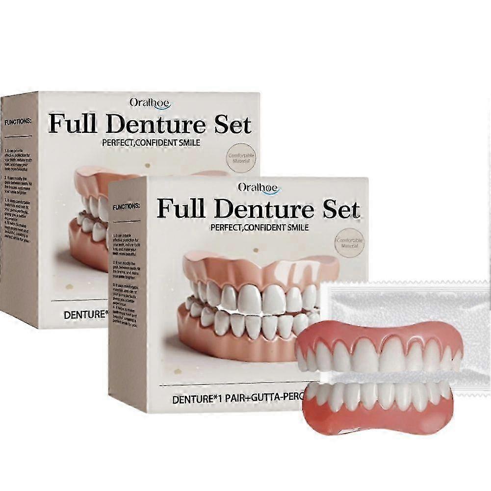 Advanced Customized Full Denture Set Silicone Reline plate