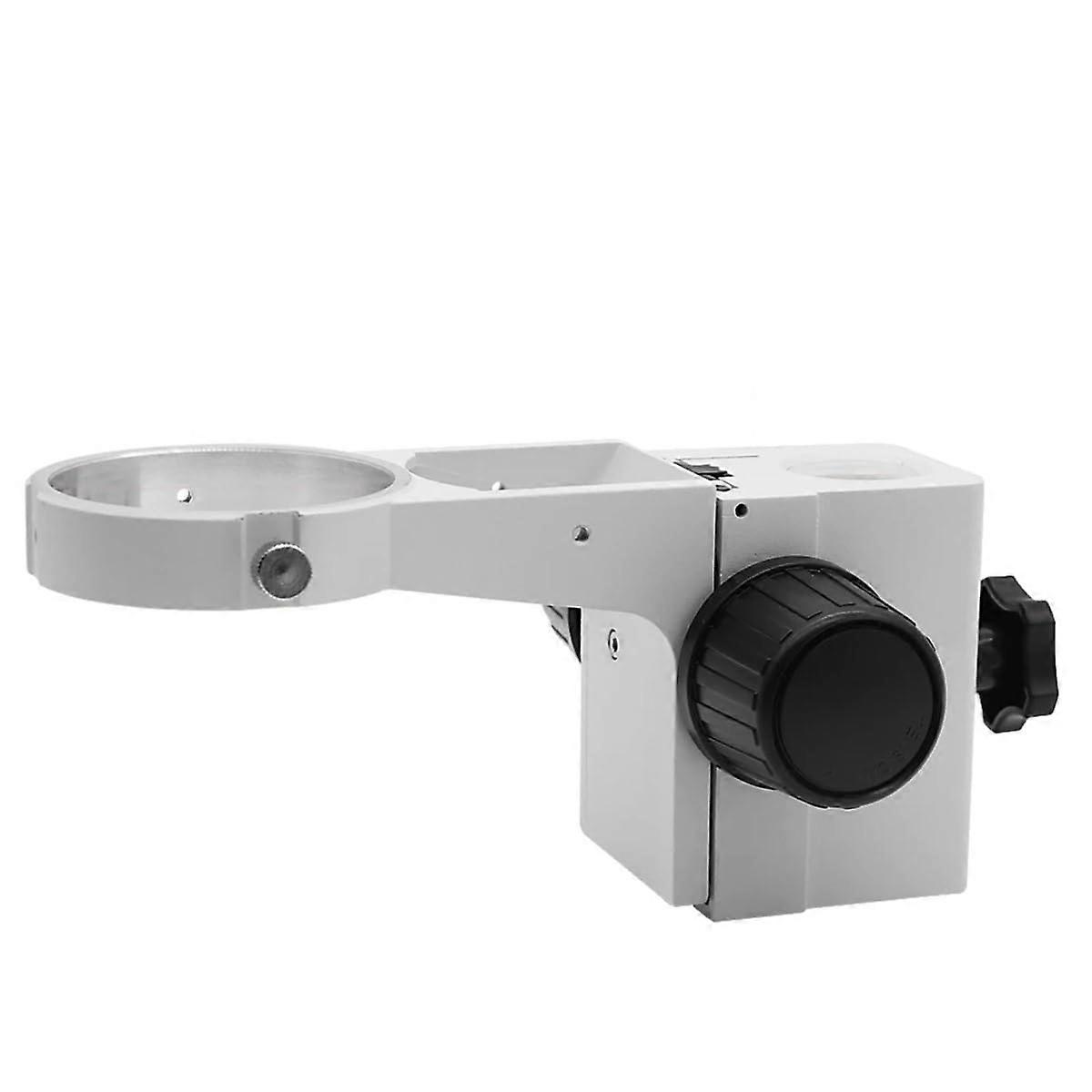 Lab Microscope Accessories 76mm Diameter Adjustable Zoom Stereo Microscope Holder Bracket Universal Table Stand White