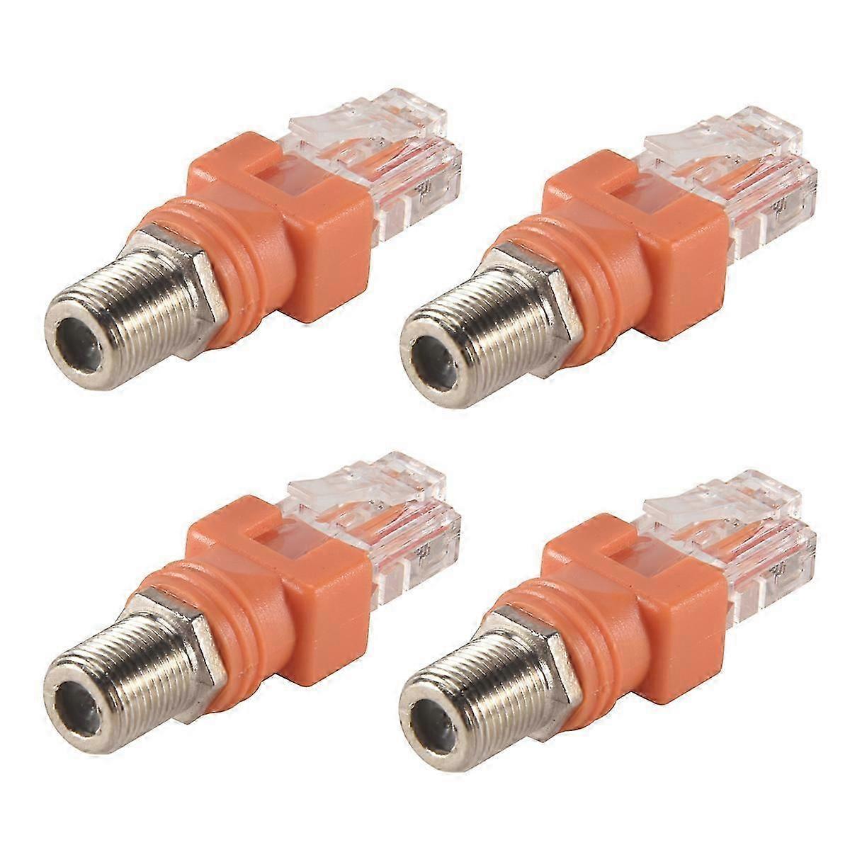 Koaxial till Ethernet-adapter, 4-pack Coax RF F hona till RJ45 hanomvandlare lämplig för linjetestare