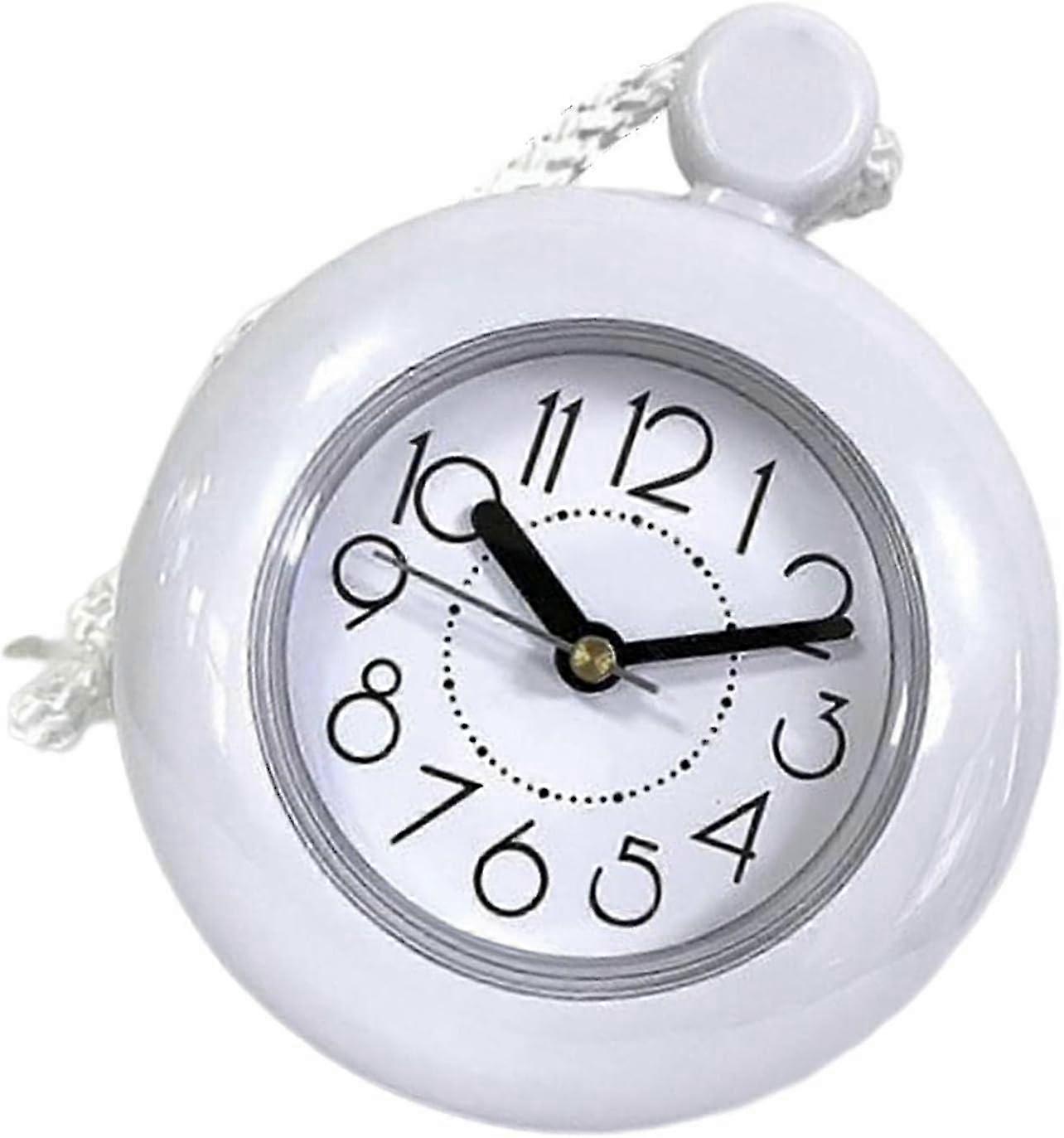 Bathroom Bath Shower Clock Shower Hanging Clock for Outdoors Kitchen (1pc, white)