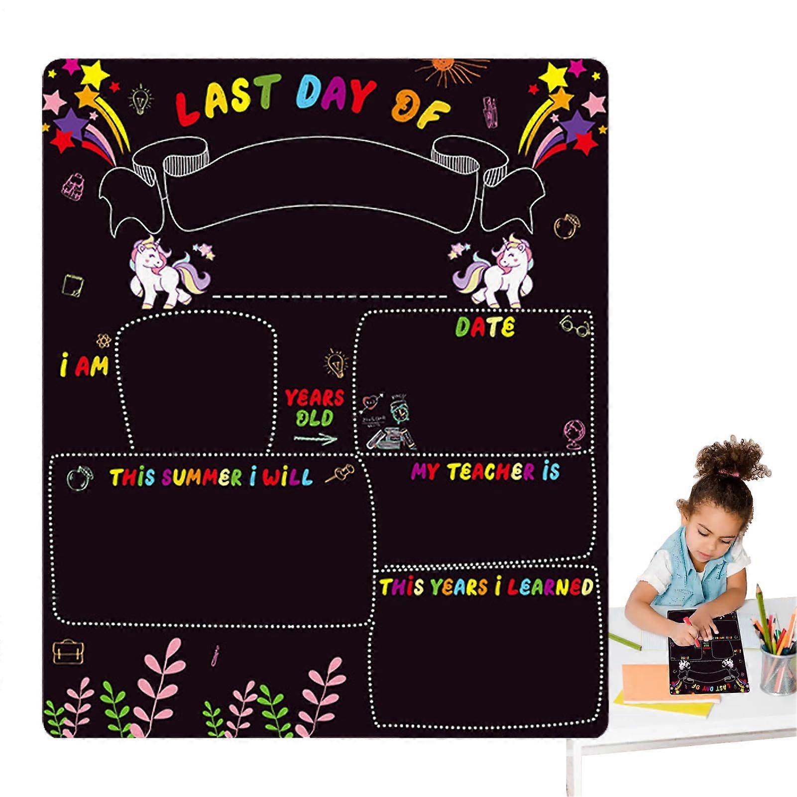 Keepsake Board for First Day of School - 10" x 12" Double-Sided Milestone Sign for First and Last Day Memories