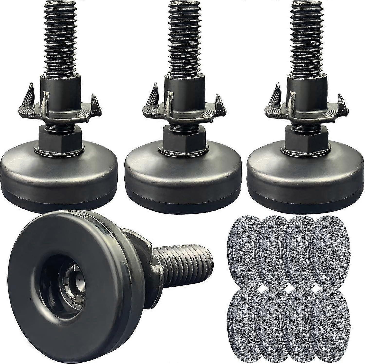 3/8 Threaded Leveling Feet - Heavy Duty, 4 Pack, Black