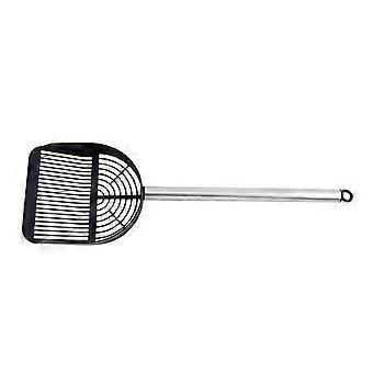 Cats Litter Shovel Accessory Rubber Stainless Steel Handle for Poop and Debris Sifting Scooper  White