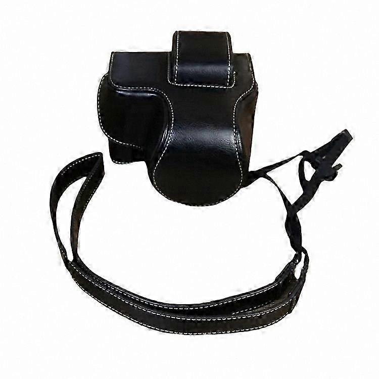 Vintage PU Leather Camera Bag with Shoulder Strap, Protective Storage Case for DSLR Cameras and Lenses