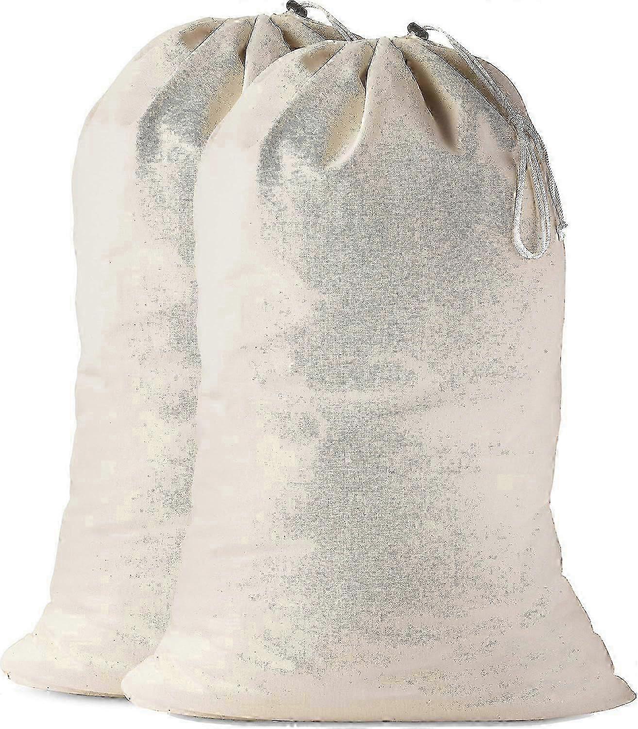 Heavy-Duty Cotton Laundry Bag with Drawstring for Durable and Washable Clothes Storage Solutions