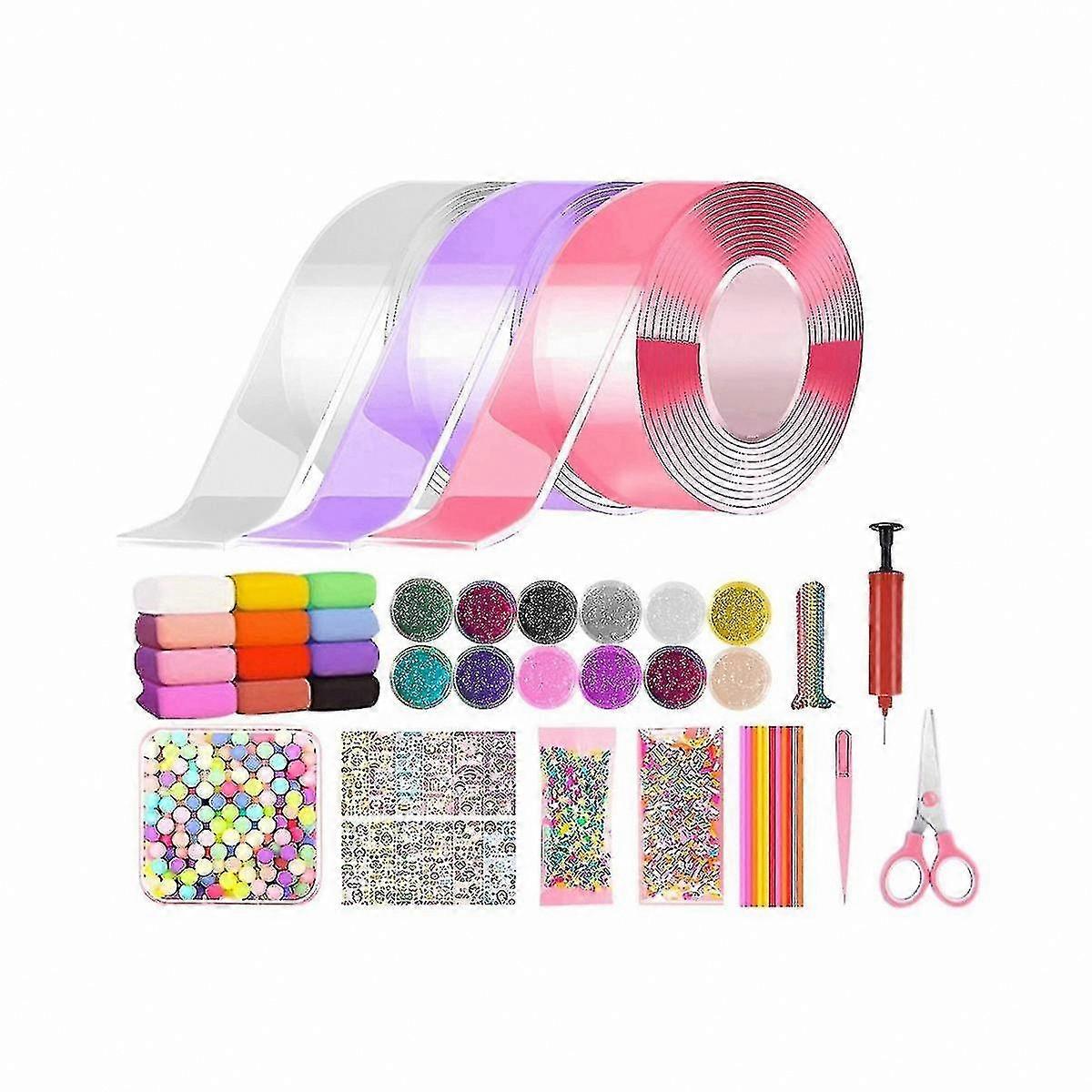 Reusable Double-Sided Tape for Creative Blowing Bubble Play Set with Kneading Tool