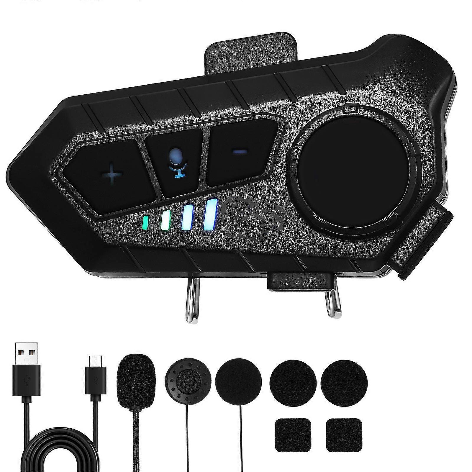 Motorcycle Headset with Highfidelity Sound and Stable Connection for Outdoor Listening Use Black IPX6 Waterproof
