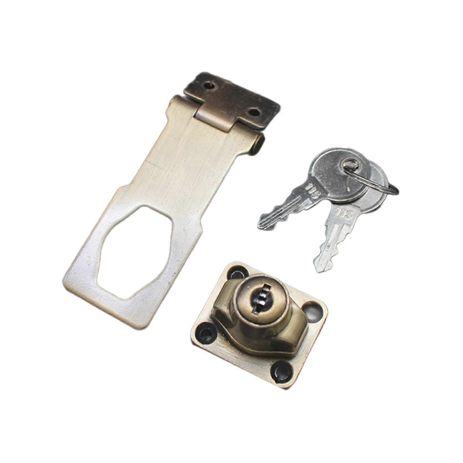 Security Hasp Lock Metal Door Clasp Heavy Duty Hasps With Key For Cabinet And Furniture Protection