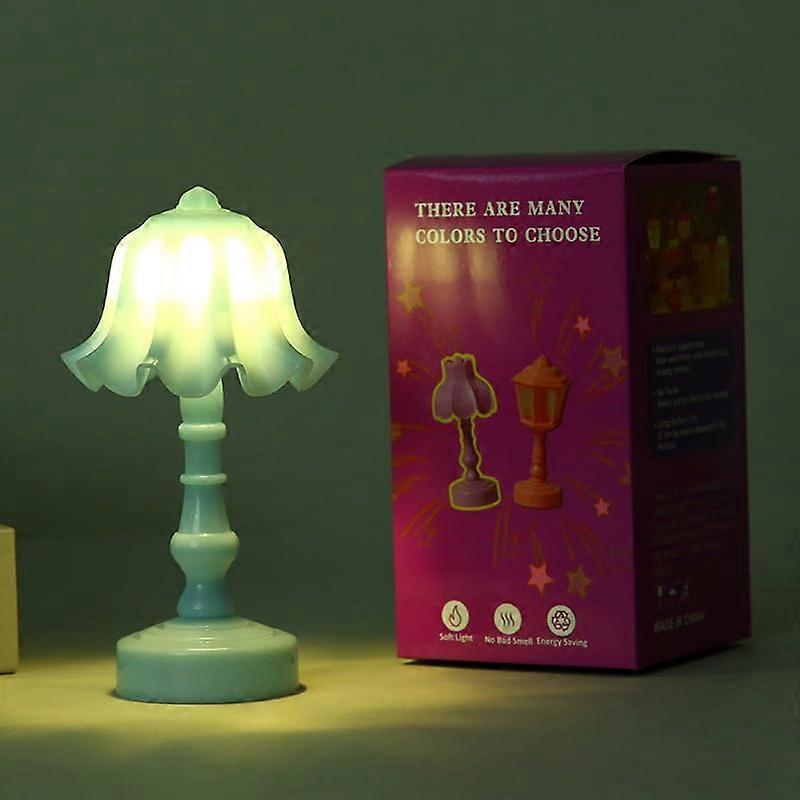 LED Night Light Table Lamp Blue - Mini Path Light Bedside Lamp Street Light Style Small Desk Lamp