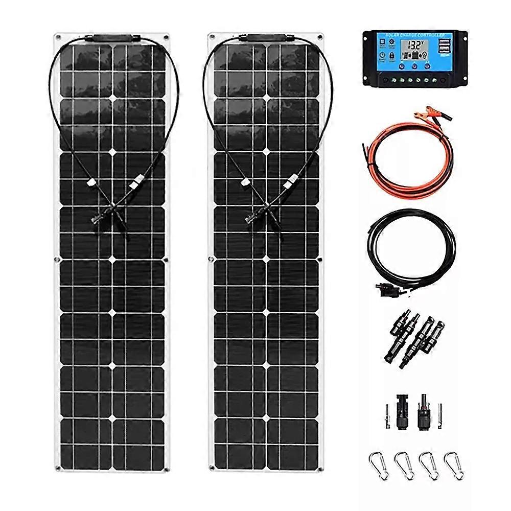 50W+50W Flexible Monocrystalline Solar Panel Kit with Controller