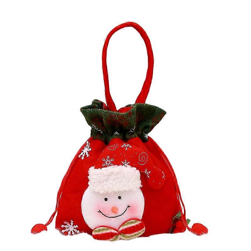 Christmas gift bags, various fabric styles, including patterns such as snowmen and teddy bears