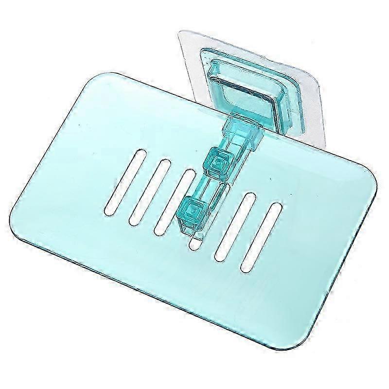 2PCS No Drilling Wall Mounted Double Layer Soap Holder Soap Sponge Dish Bathroom Accessories Soap Dishes Self Adhesive
