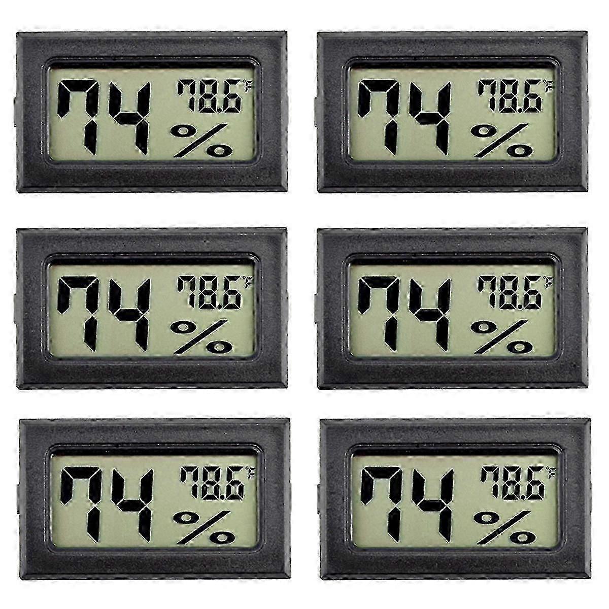 6Pack Mini Hygrometer Indoor Humidity Meter Hygrometer Digital Thermometers Humidity