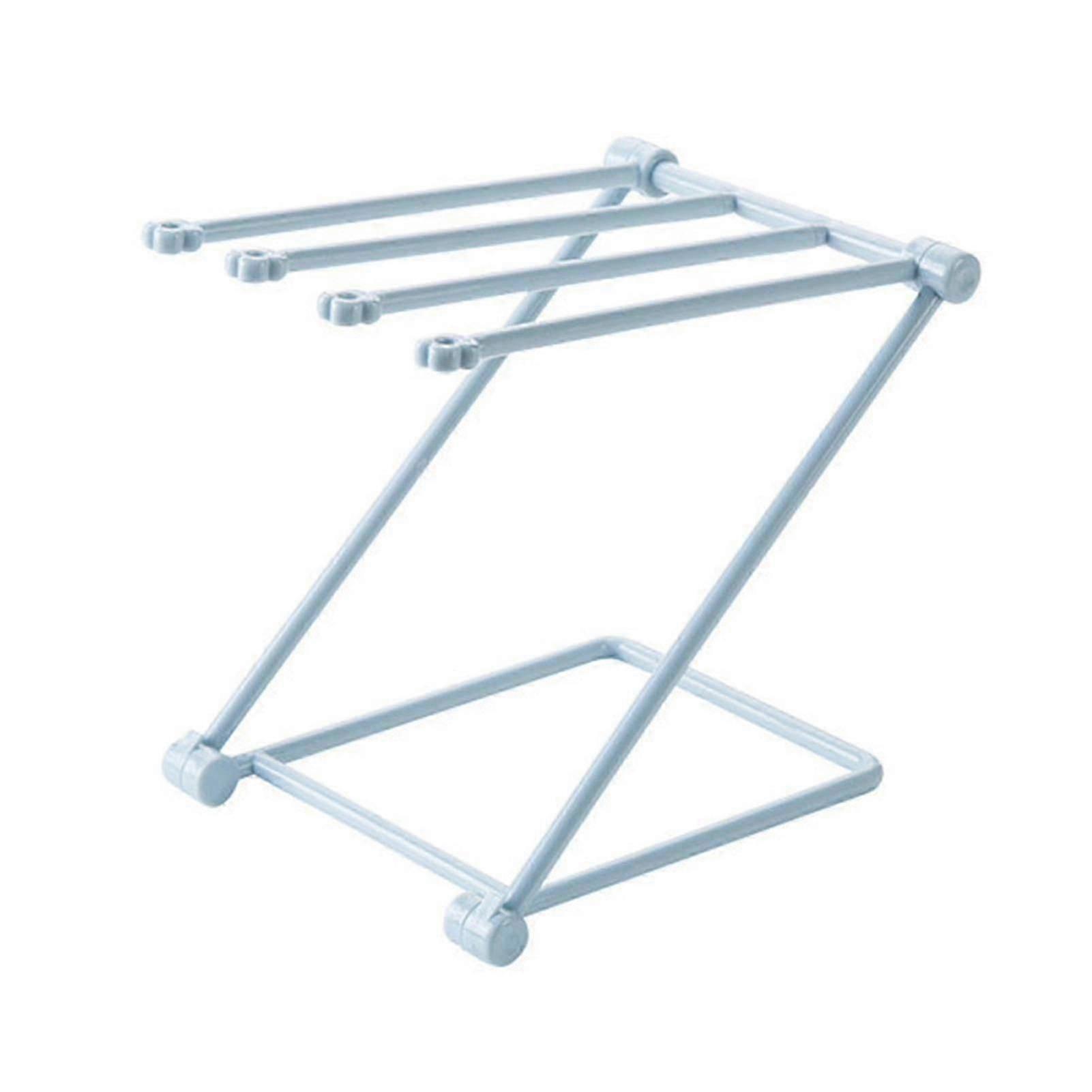 Foldable Drying Rack, Space Saving Indoor Laundry Organizer with Multi-Hook Hanger for Towels Clothes