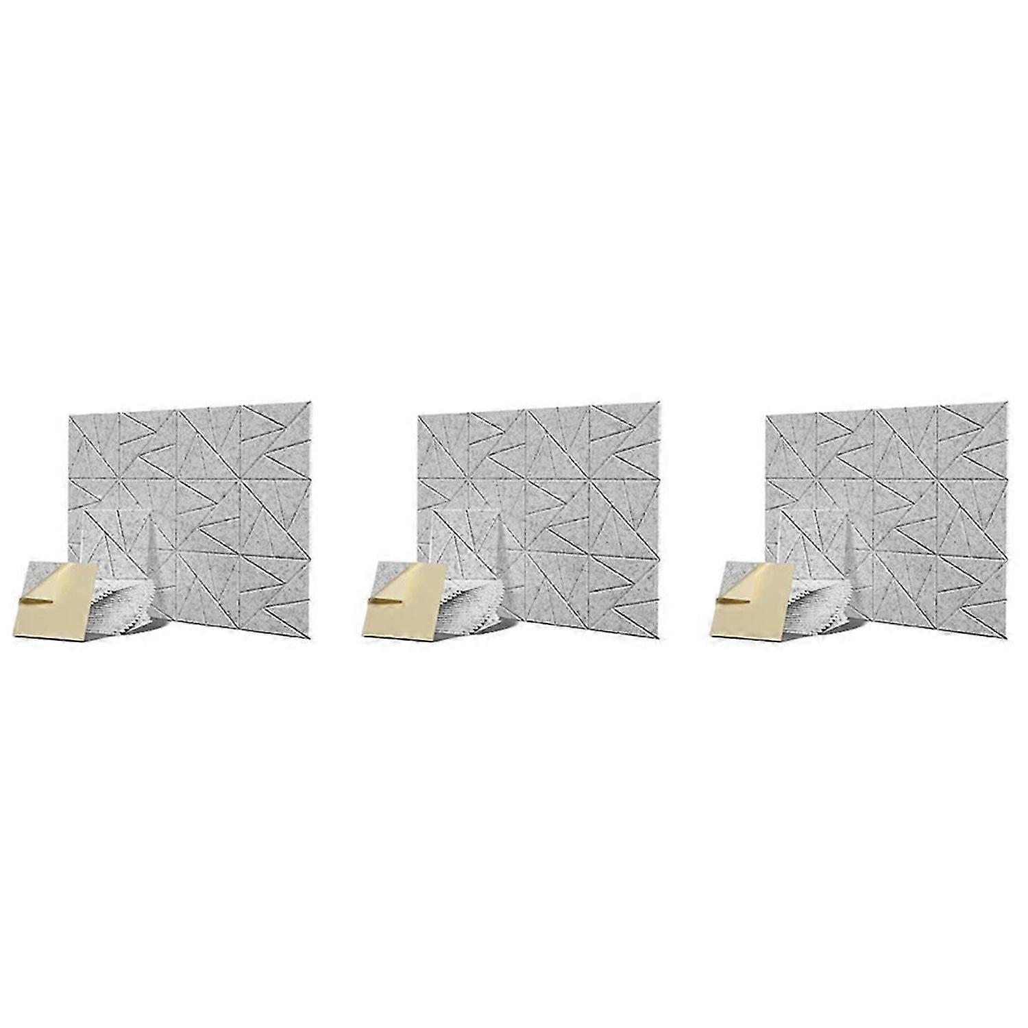 12Pack Acoustic Panels with Self-Adhesive, Silver Grey