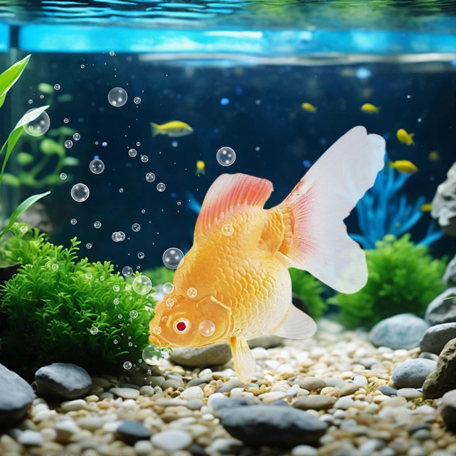 Artificial Fake Goldfish Artificial Aquarium Fake Fish For Pond Swimming Plastic Fish Realistic Moving Yellow Red Goldfish Floating Goldfish