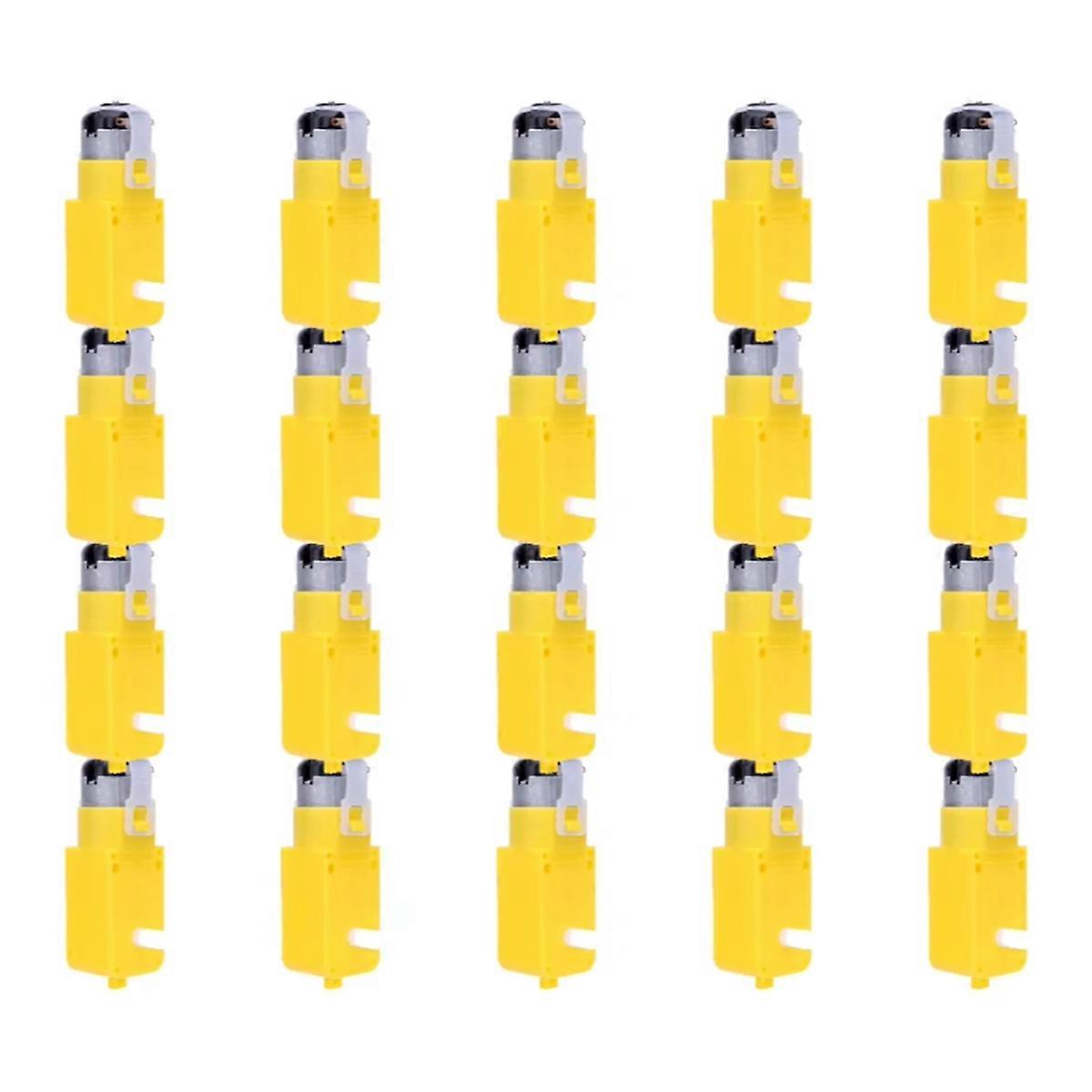 20Pcs TT Motor Module for DIY Smart Car Robot DC3-12V Dual Shaft Geared Motor Gearmotor for Robotics and Smart Vehicles