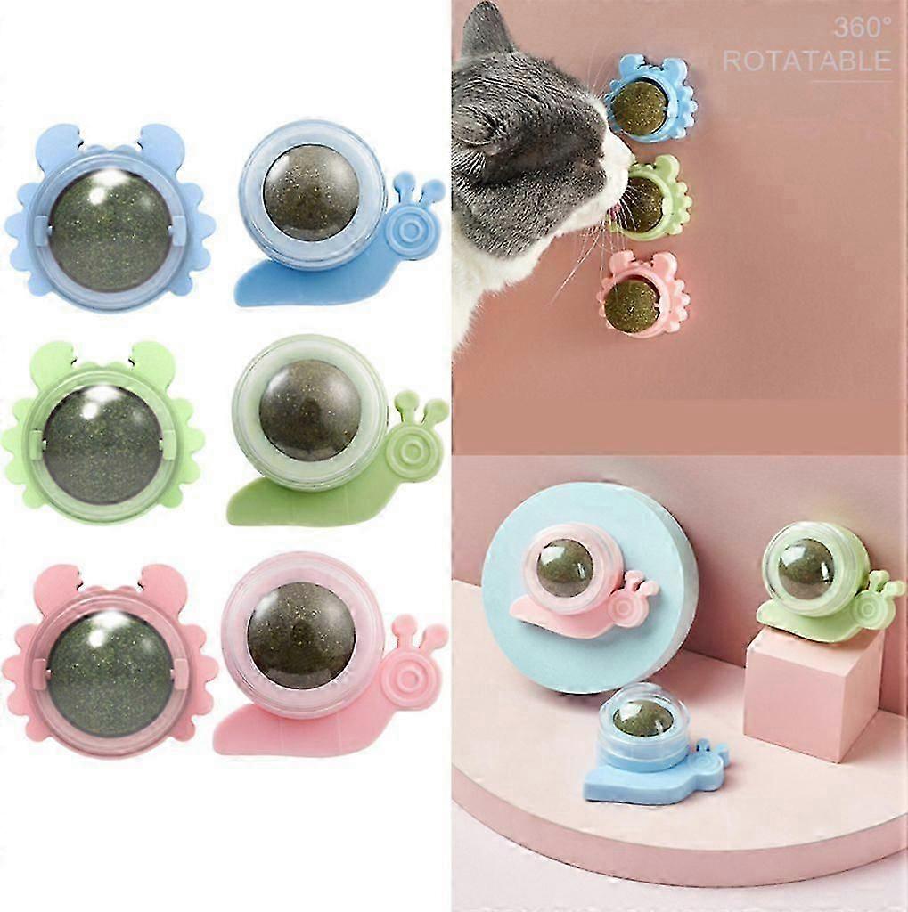 6pcs catnip balls rotating catnip wall balls catnip balls teeth grinding balls cat toys