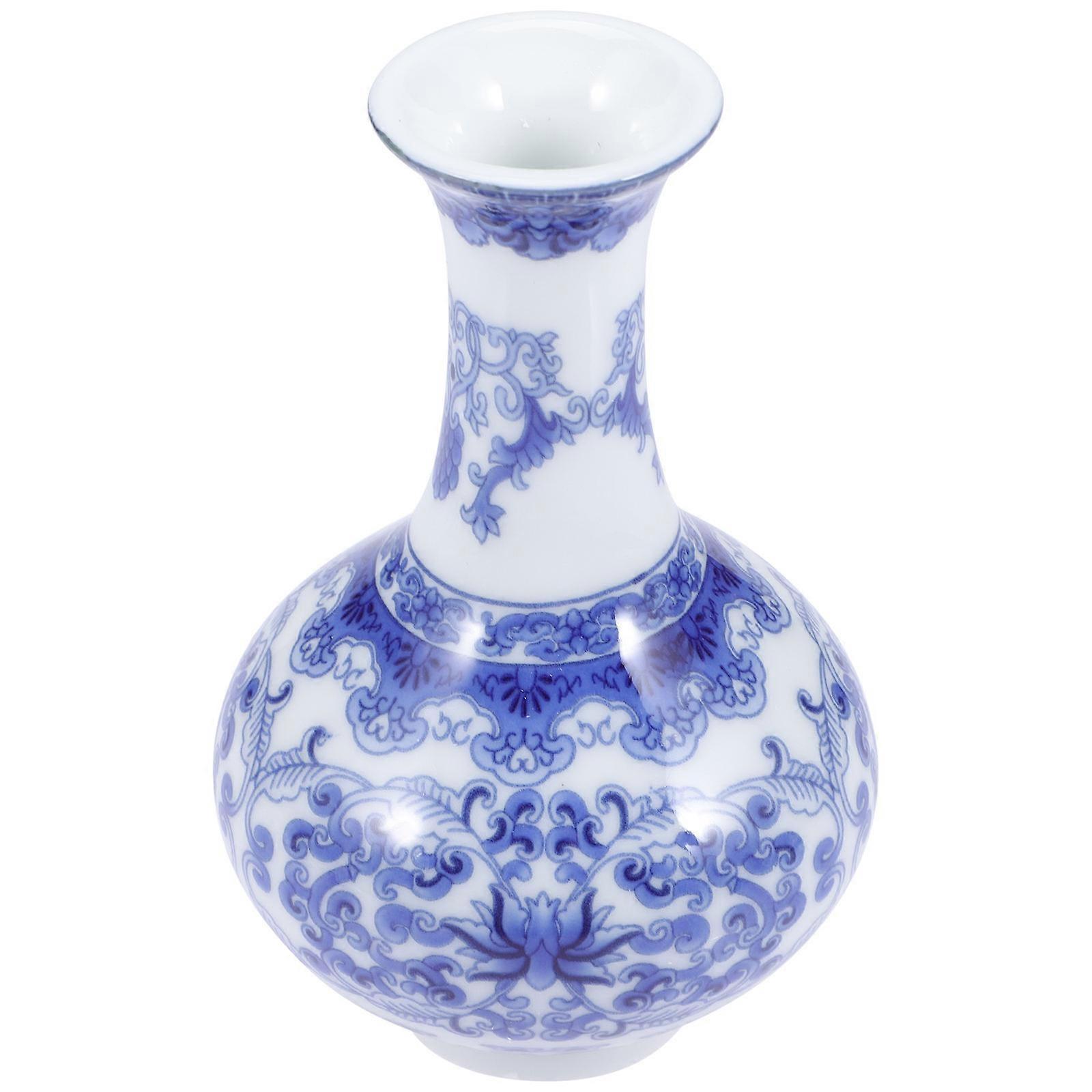 Blue and White Vase Ceramic Flower Container for Home Decor 4Pcs