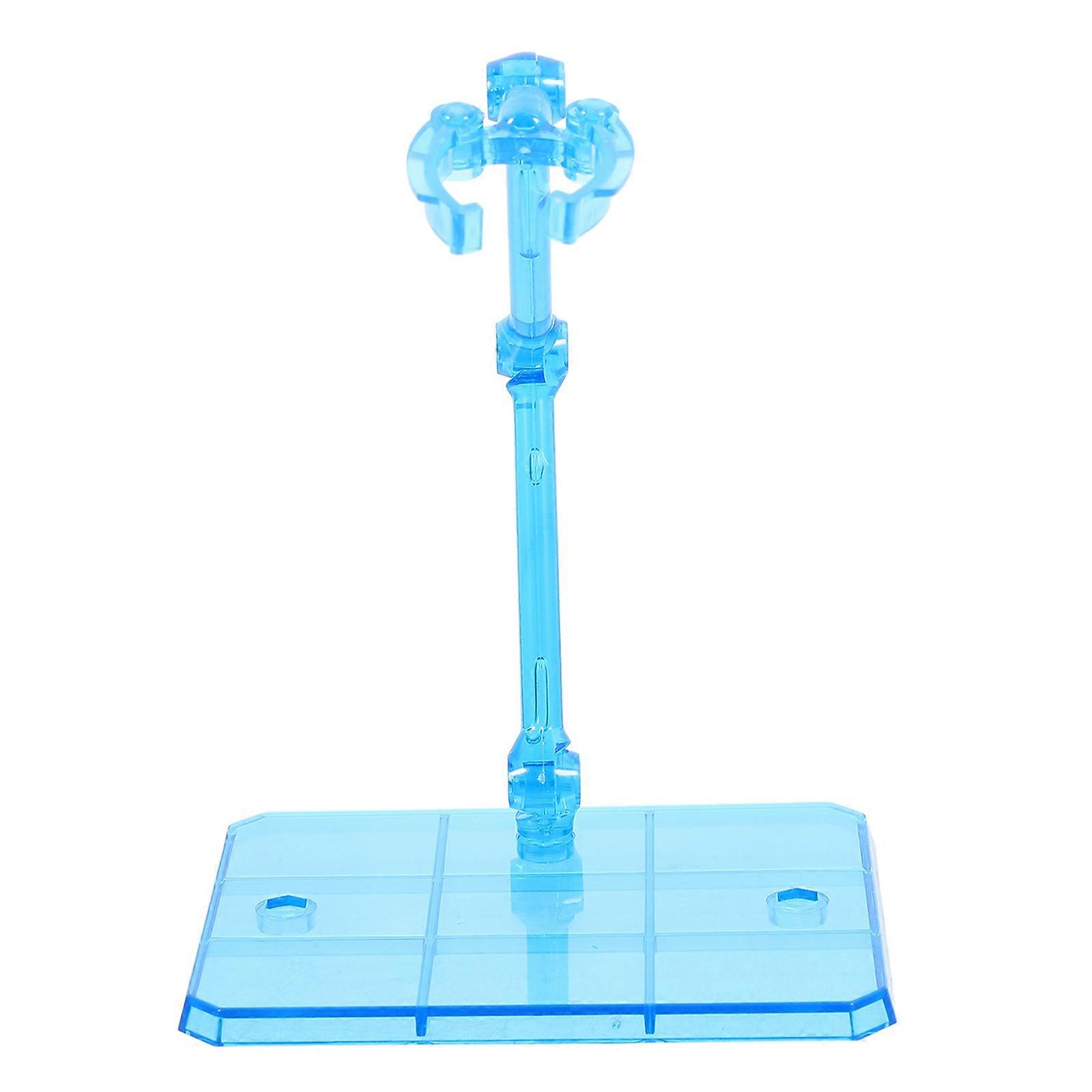 Action Figure Display Stand Blue Plastic for 4Pcs Tabletop Model Figures