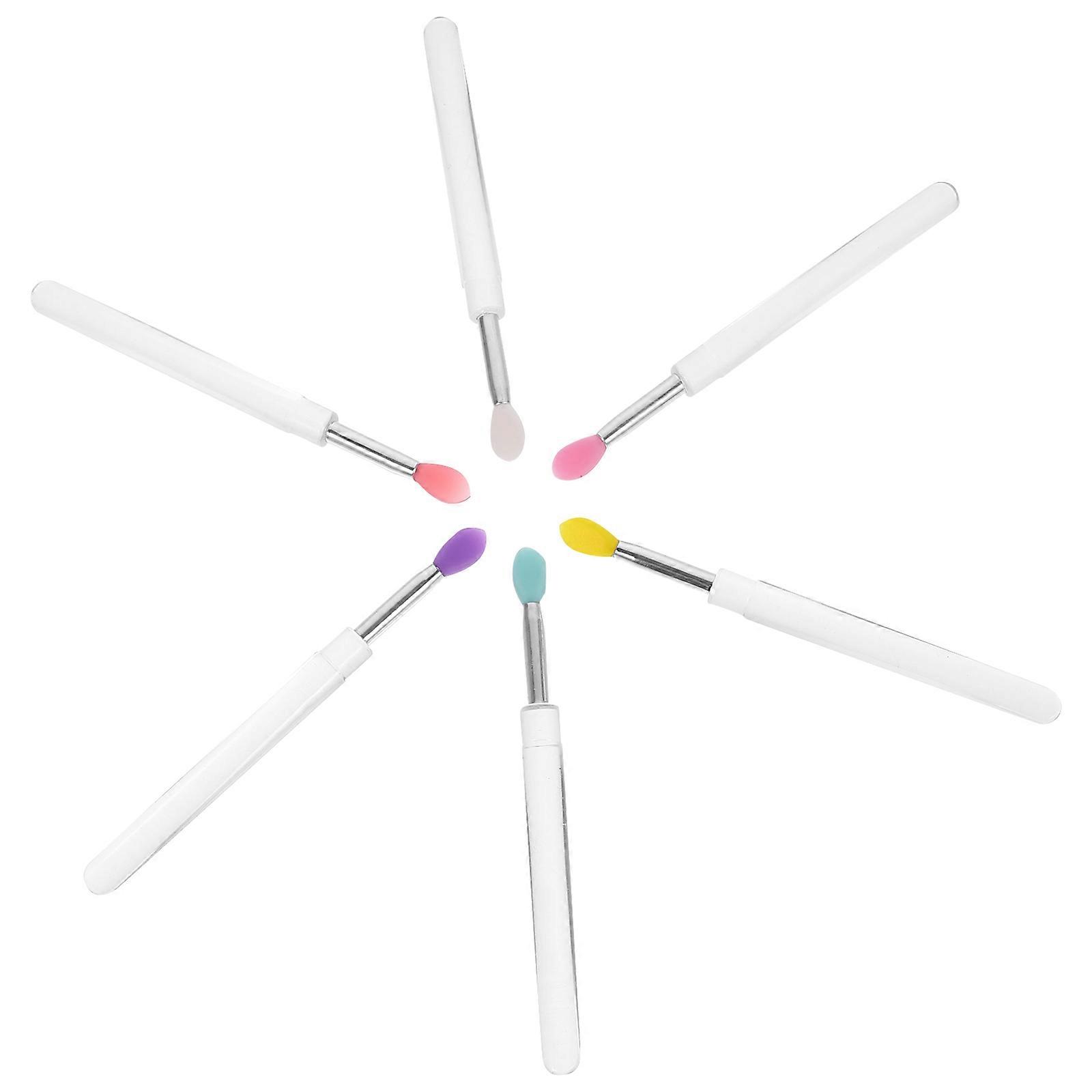 Small Round Lipstick Applicator Wand 6Pcs For Lovers Travel Use Available In Purple Color