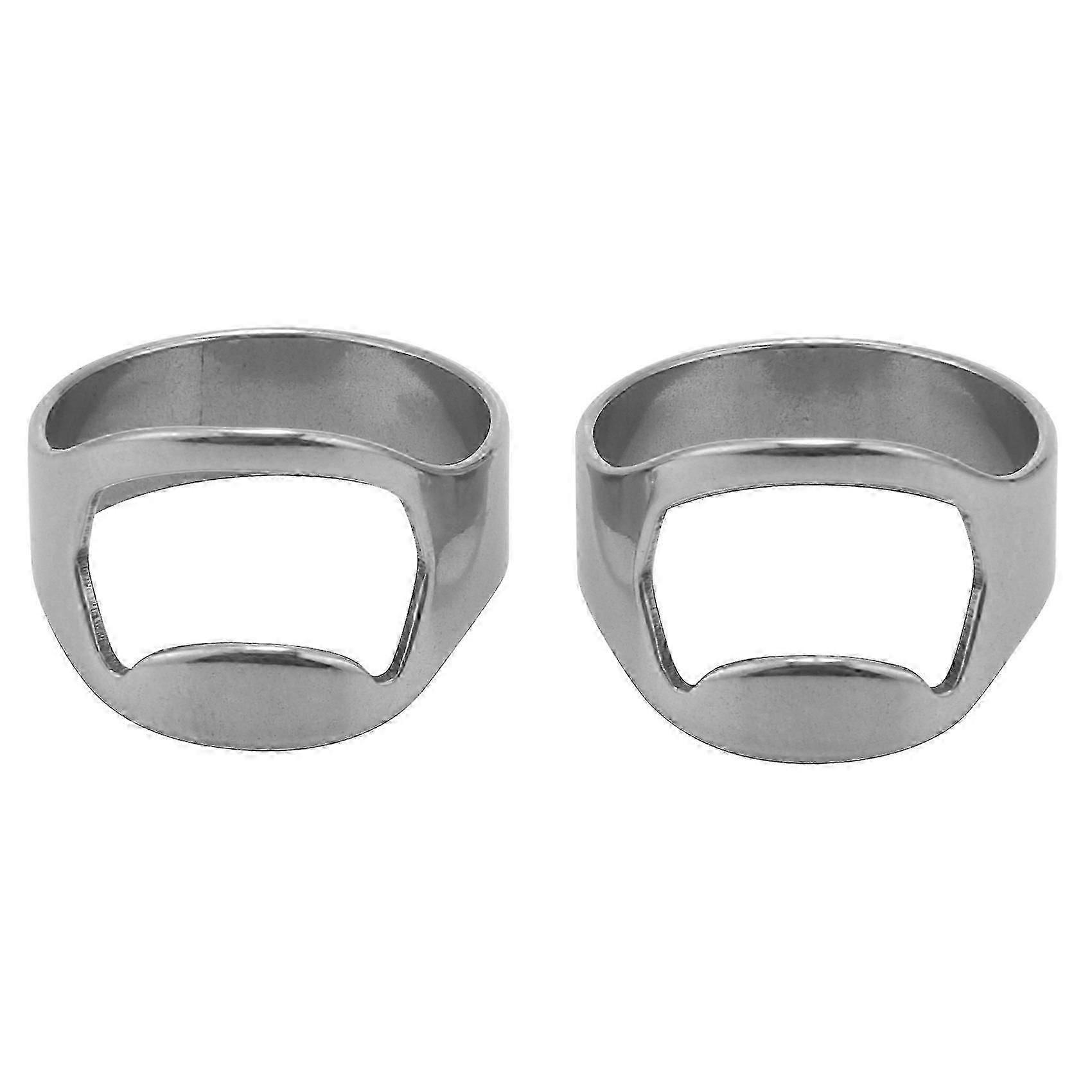 2x rustfritt stål finger ring flaskeåpner øl flaskeåpner js