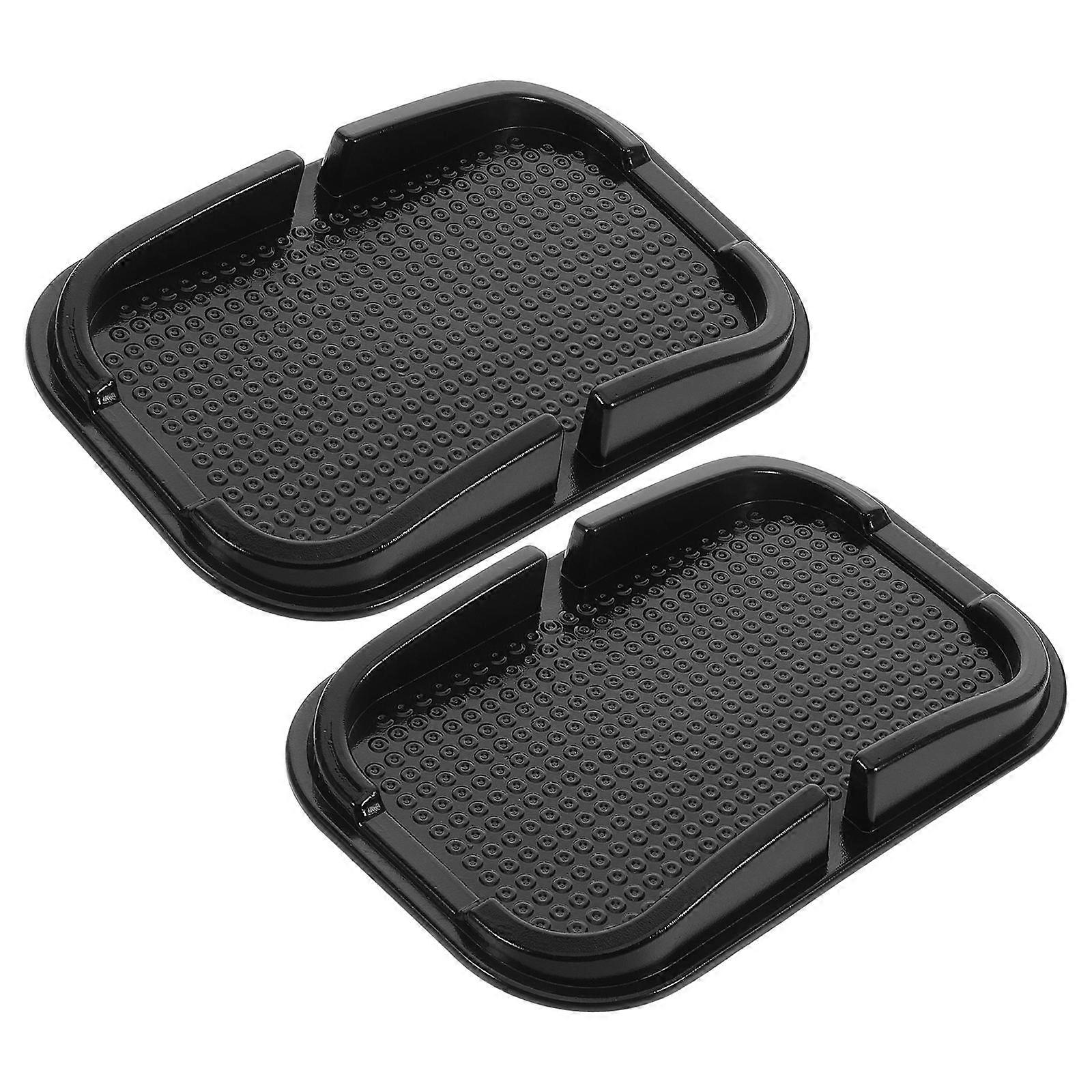 Dashboard Mat for Phone Mount for Car Dashboard Use Abs Black Adjustable Angle 2Pcs