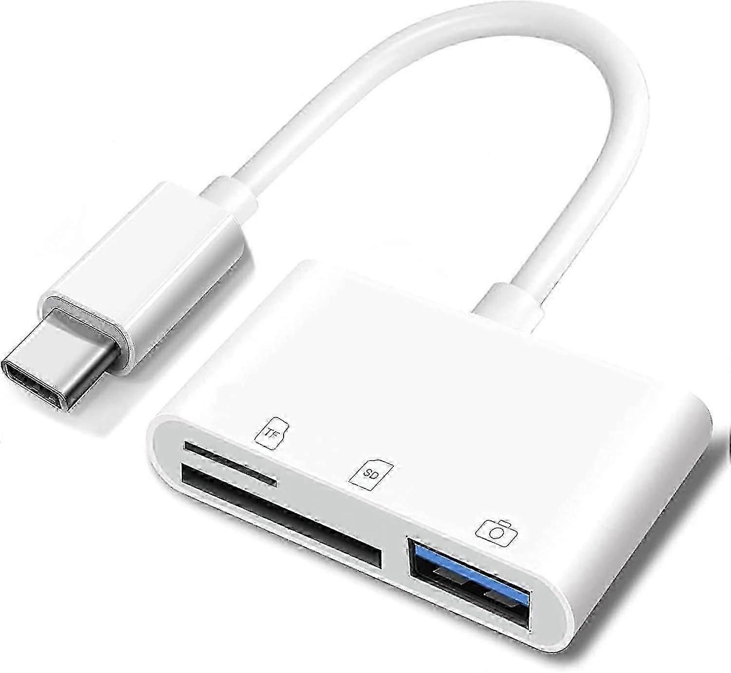 USB-C to SD Memory Card Reader, 3 in 1 USB-C Memory Trail Camera Card