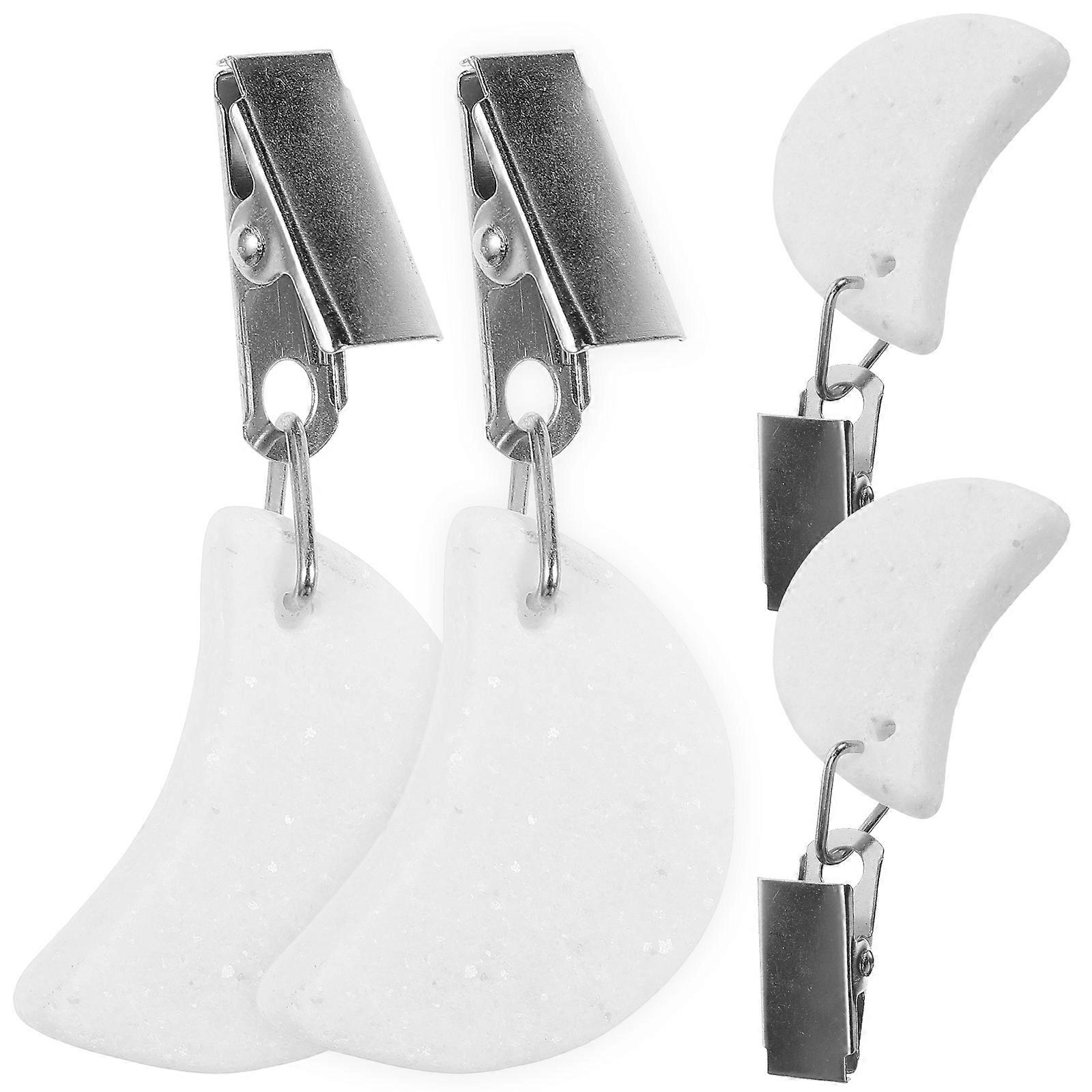 Stone Table Weights with Metal Clip for 12Pcs Tablecloth Clips