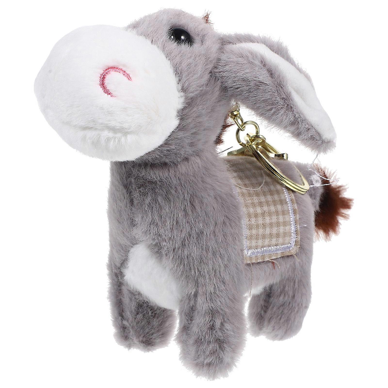 Backpack Donkey Pendant for Hanging Keys Including 4Pcs Plush Keychain Charms