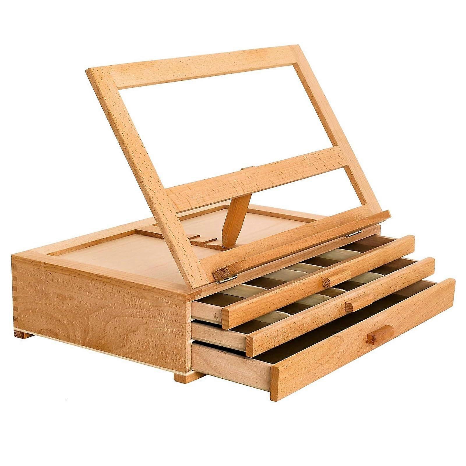 Artist Portable Drafting Table Fits A2/A3/A4 Drawing Boards And Books With Storage Box Drawer Desktop Easel One Color