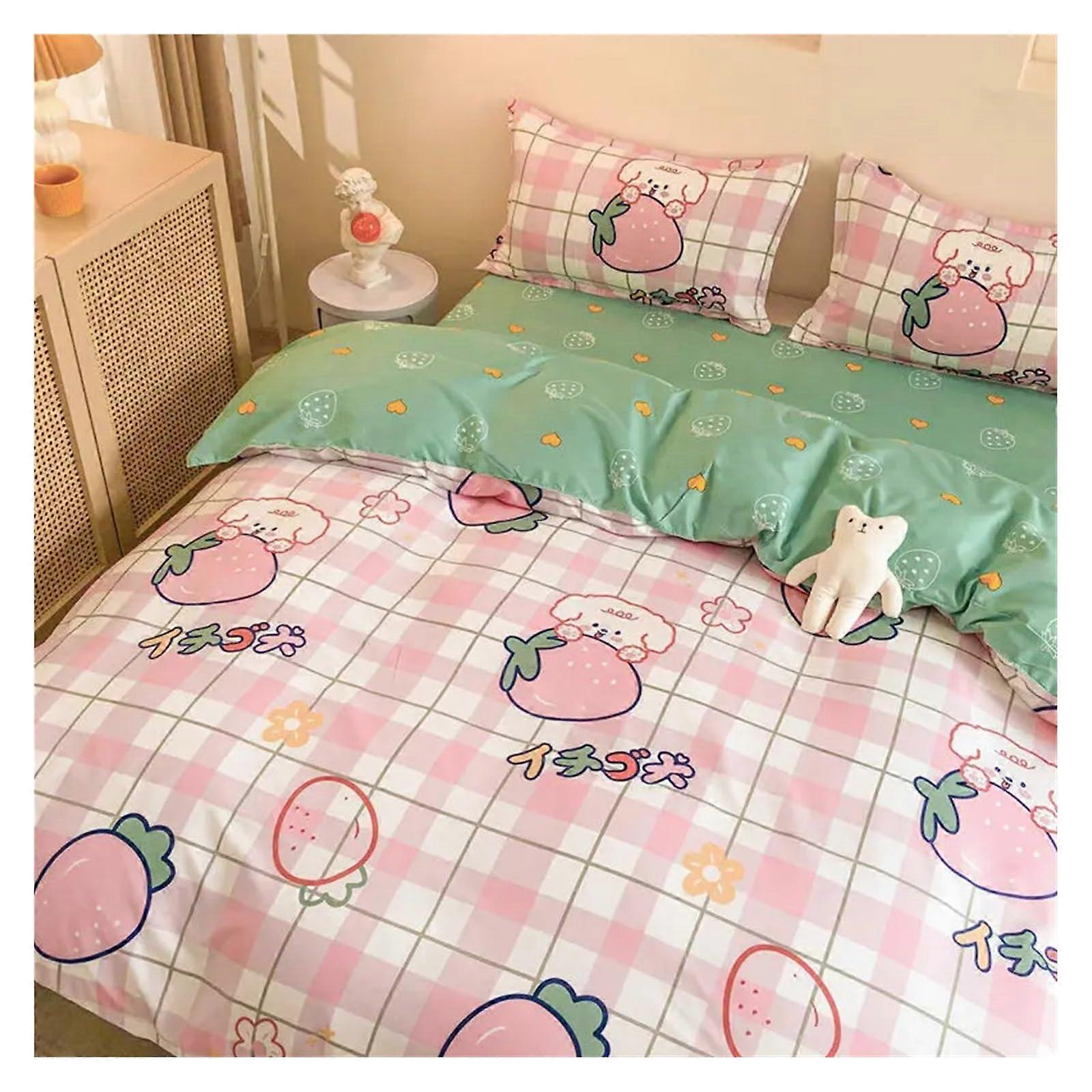 Bed Sheets Set Twin Size White Duvet Cover With Zipper Closure 4 Ties 4 Piece 150x200 Soft Cotton Comforter Aesthetic Bedding