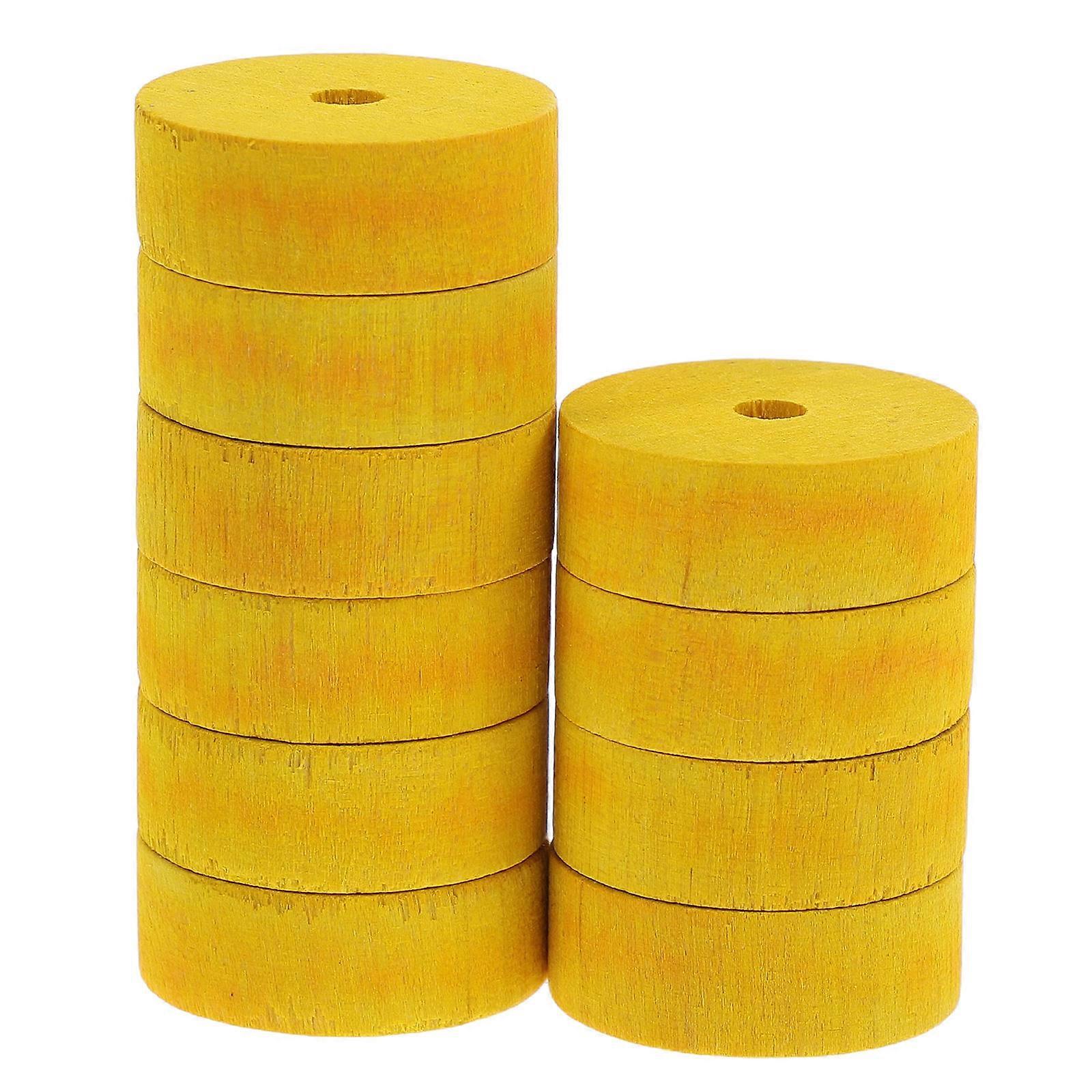 Mini Wooden Craft Wheels 50 Pcs For Parents Toy Assembly And Fine Motor Skills Development Yellow Easy Assembly